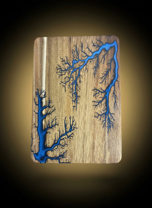 Luxury resin kitchen board featuring intricate fractal-burned design. Handmade in Australia by Fractal Flow Designs — elegant, durable, and one-of-a-kind