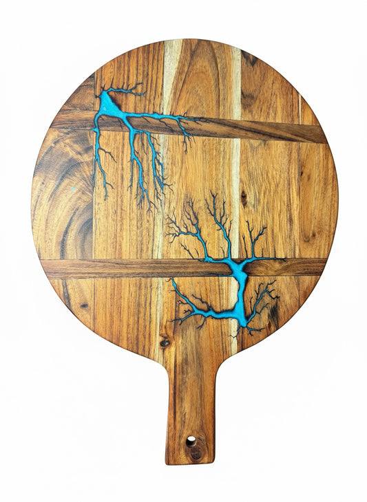 Australian-made resin cheese board from Fractal Flow Designs. Premium gift for housewarmings, weddings, and gourmet grazing setups. Bairnsdale artisan craftsmanship.