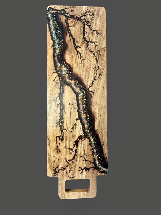 Premium resin serving platter handcrafted by Fractal Flow Designs East Gippsland Australian timber resin boards Australia