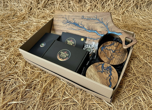 Acacia Resin Cheese Board Gift Box – Fractal Flow Designs | Premium Resin Board Gift Boxes