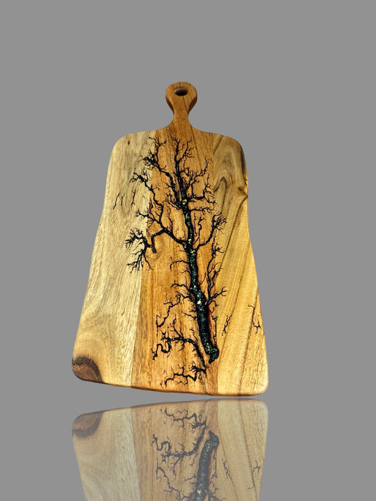 Australian resin cheese paddle board – handcrafted platter and gift - fractal flow designs - australian made cheese boards