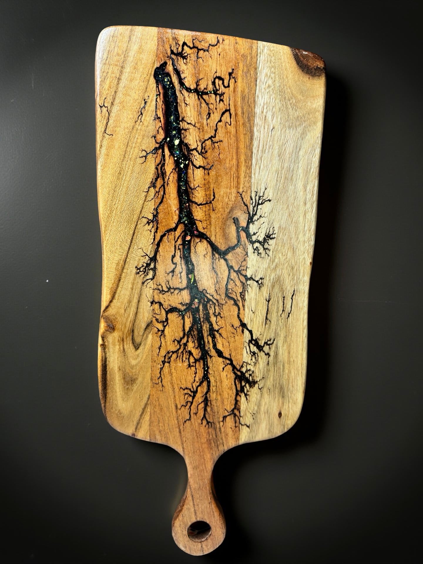 Handcrafted resin cheese board East Gippsland Australia Fractal Flow Designs