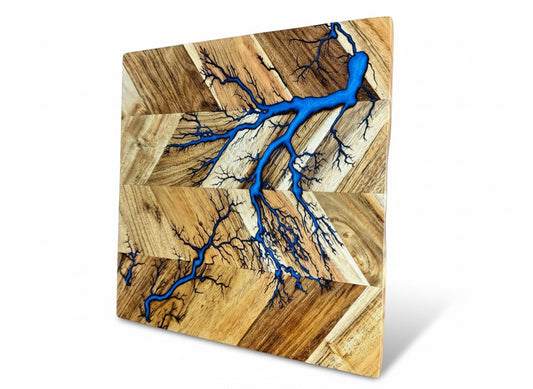 Artisan resin chopping board with unique fractal detail - handmade in Bairnsdale - Victoria. Australian-made platter perfect for charcuterie - grazing and home entertaining