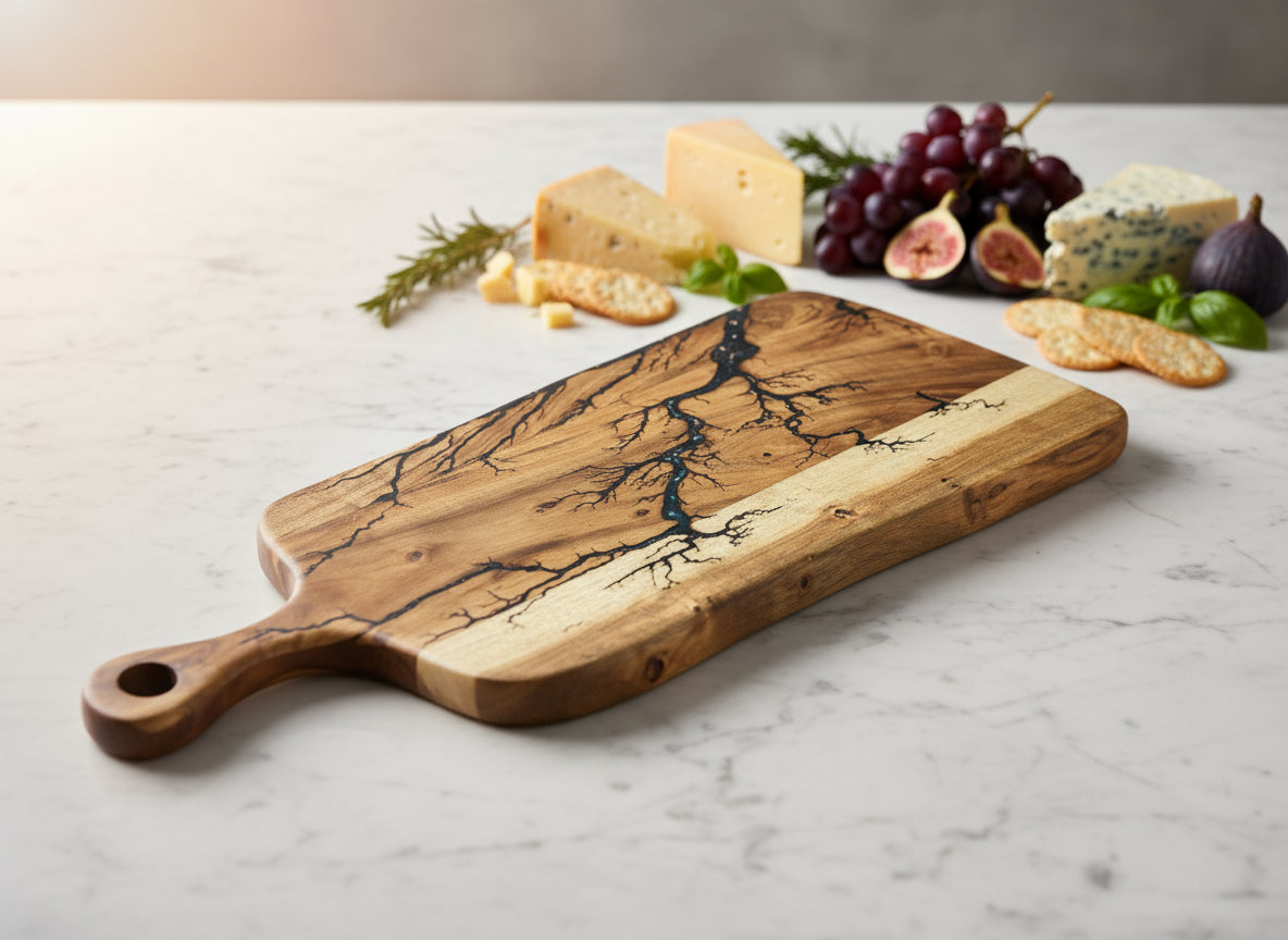 Resin art cheese board paddle – premium grazing platter board Australia