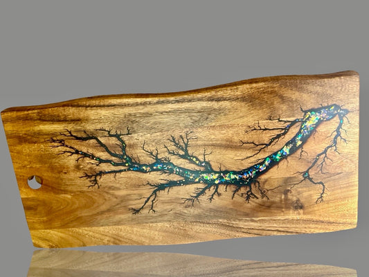 Luxury resin live edge board – artisan Australian timber platter for gourmet entertaining