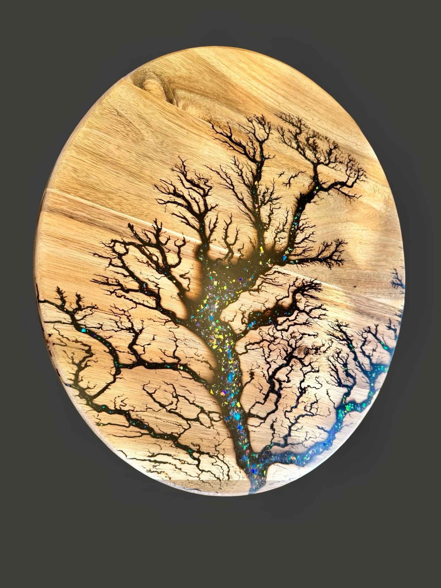 Australian made Lazy Susan resin art board by Fractal Flow Designs