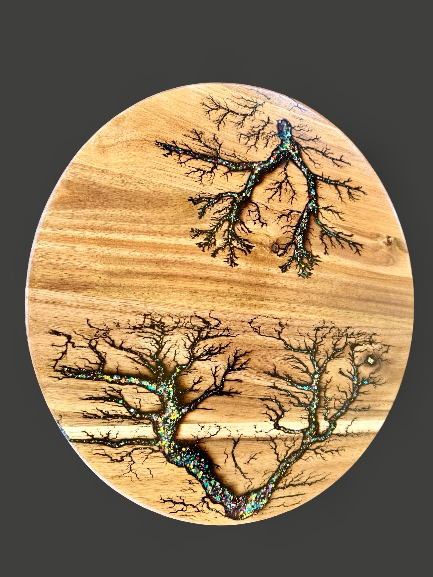 Elegant resin and wood Lazy Susan platter Australian made