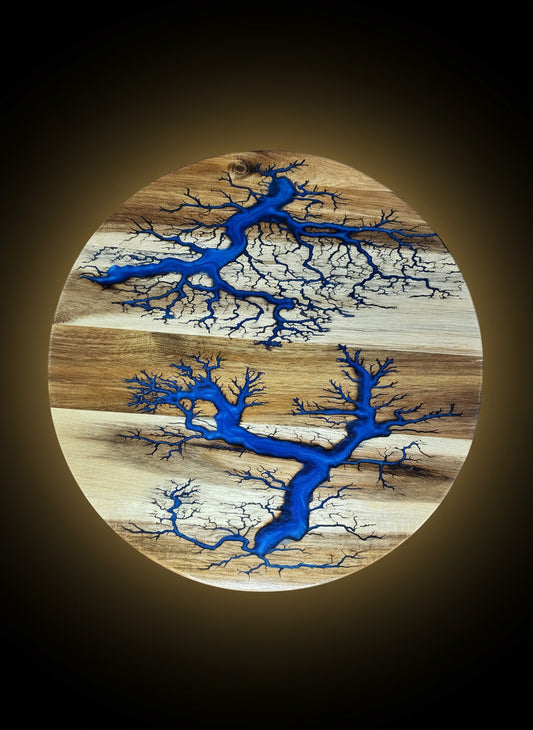 Fractal Flow Designs resin lazy Susan Australian made, artisanal timber and resin serving platter, handcrafted cheese board for entertaining East Gippsland