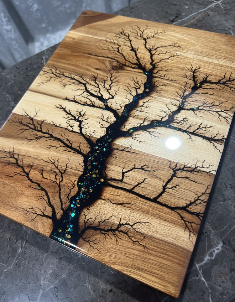 Australian resin boards handcrafted in East Gippsland using sustainable timber and food safe resin premium serving cheese and charcuterie pieces for gifting and home entertaining