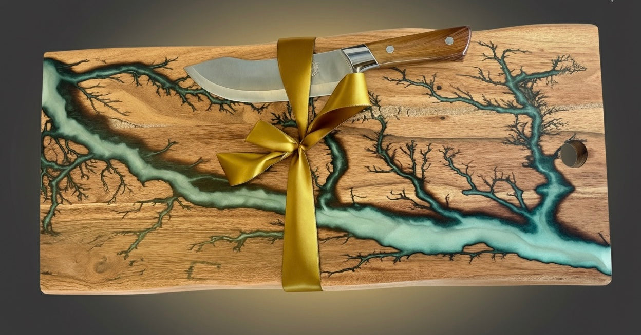 Australian resin gift sets and boxes handcrafted in East Gippsland premium timber boards luxury gifting collection Australia wide