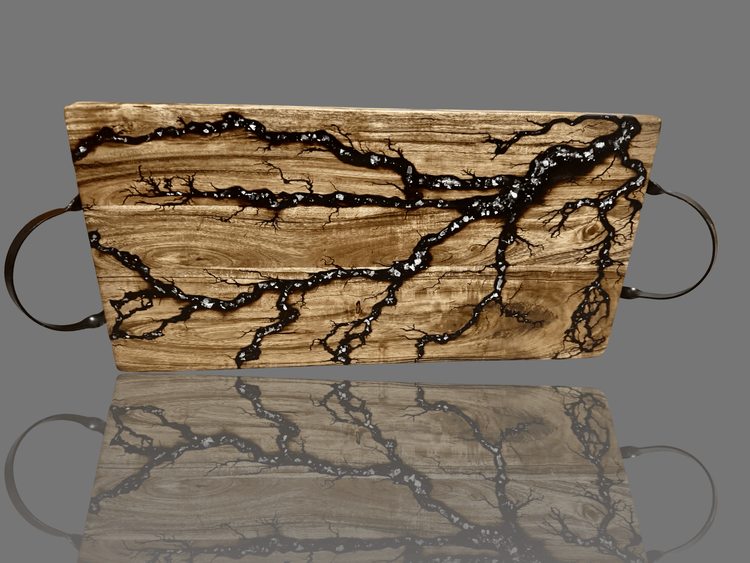 Serving boards collection by Fractal Flow Designs – handcrafted Australian hardwood with resin inlays and fractal burning. Premium artisan timber serving boards for cheese, charcuterie, grazing, and home entertaining. Made in Bairnsdale Victoria