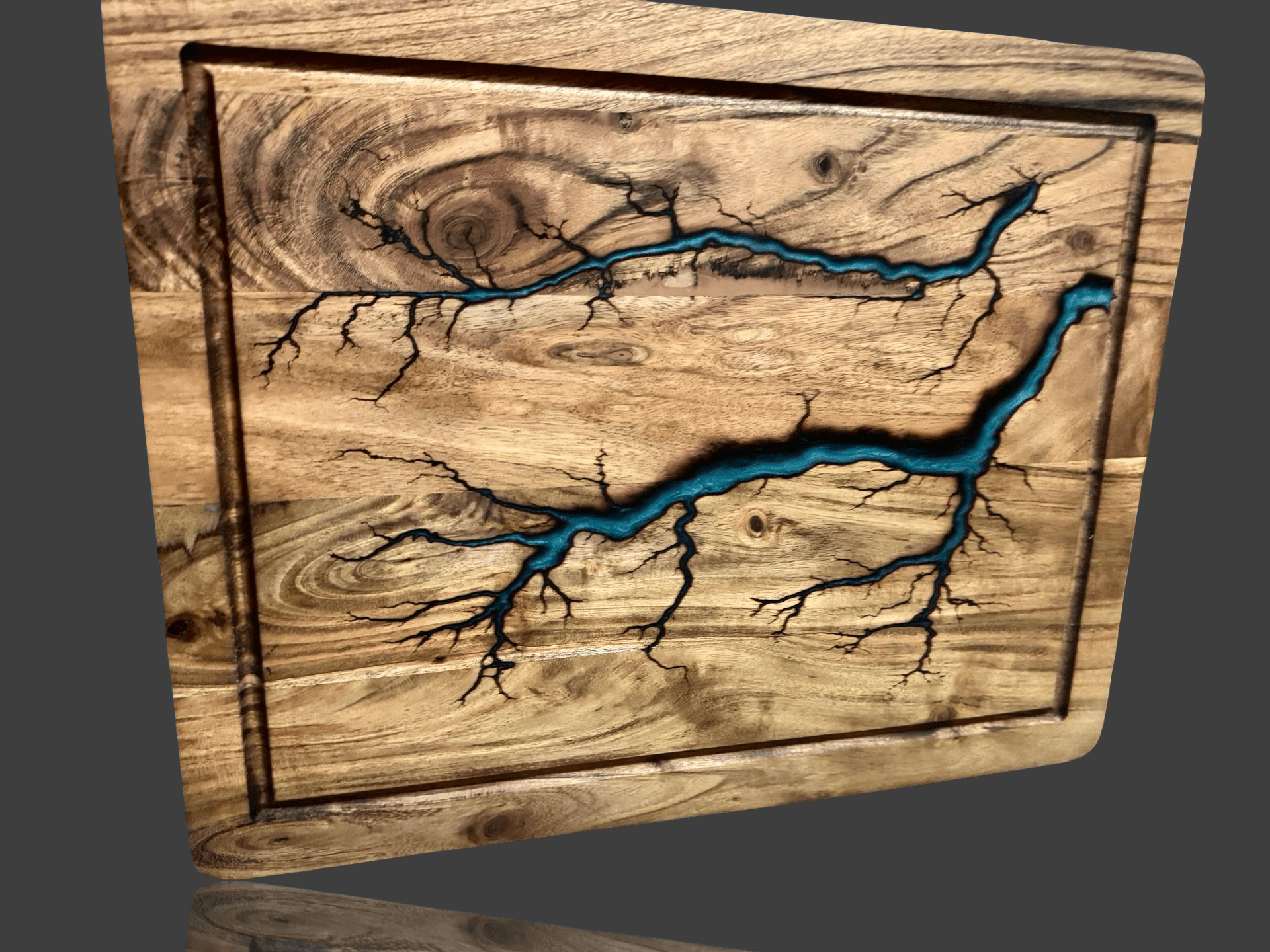 Premium Australian resin boards by Fractal Flow Designs, large chopping board style with resin artistry. Handcrafted in Victoria, ideal for charcuterie spreads and gifting occasions.