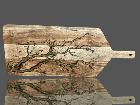 Luxury large grazing paddle board by Fractal Flow Designs – handcrafted resin board for weddings, birthdays, corporate gifting, and statement entertaining.