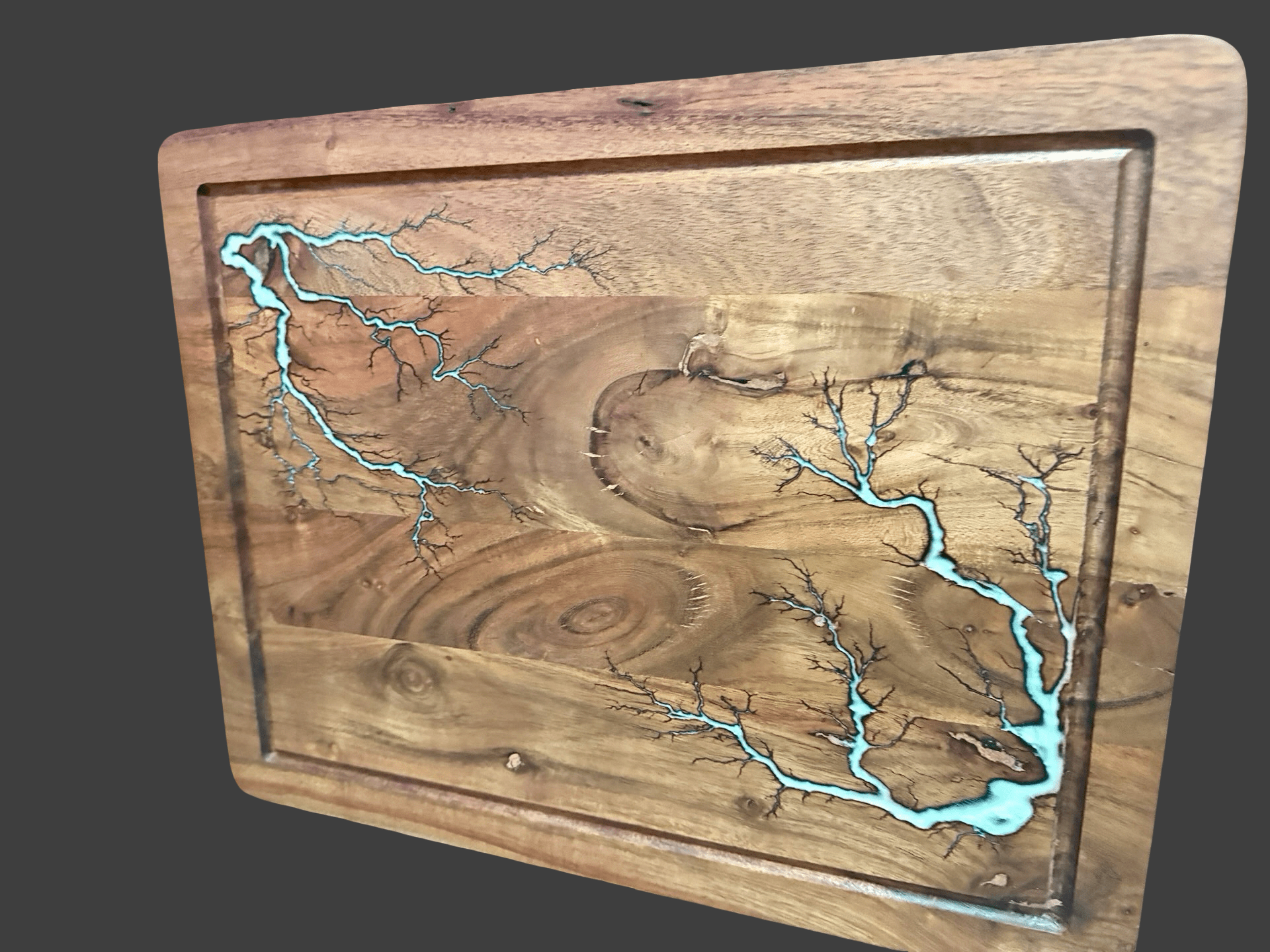 Handmade large chopping board by Fractal Flow Designs, showcasing premium resin artistry. Australian resin boards shipped nationwide, perfect for charcuterie and entertaining.