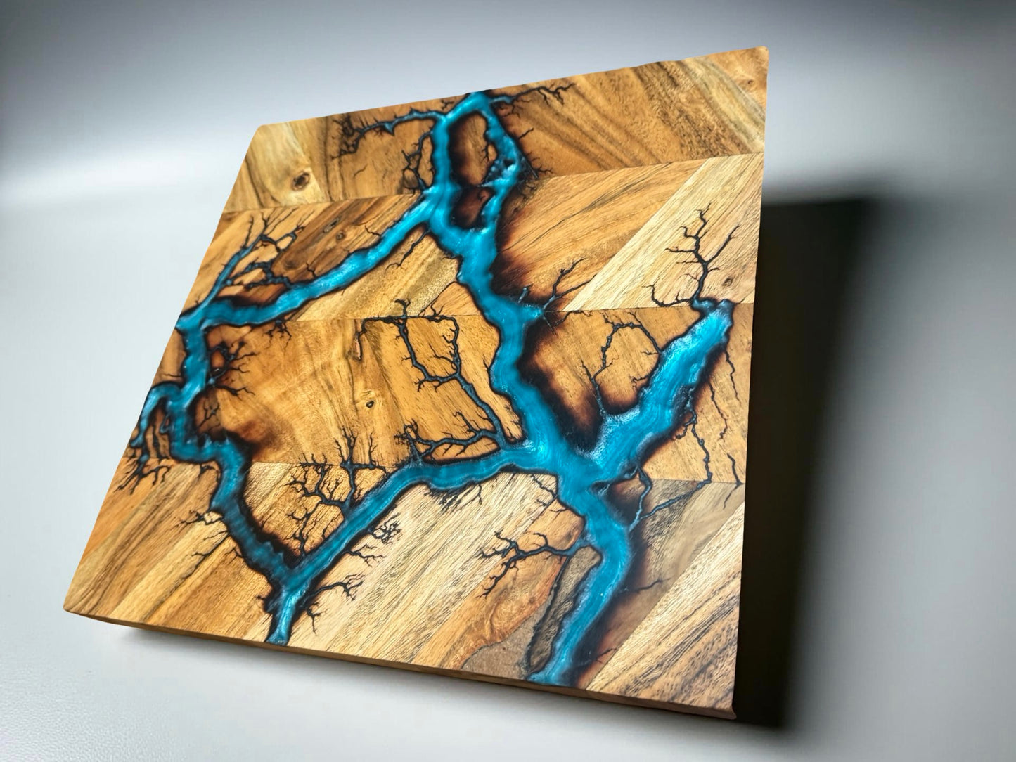 Resin Chopping Board Australia | Lagoon Blue | Fractal Flow Designs | Australia