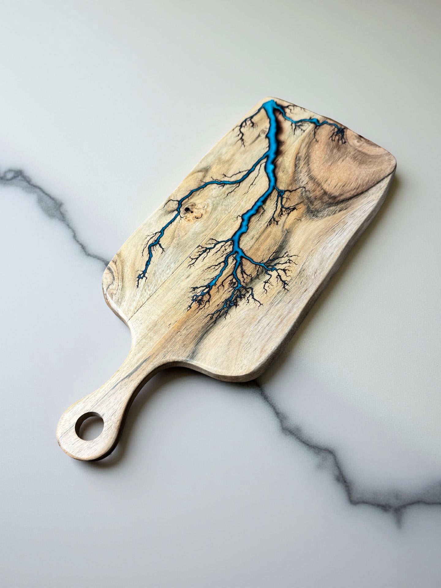 Lagoon blue resin cheese board acacia rectangle paddle resin boards Australia premium style