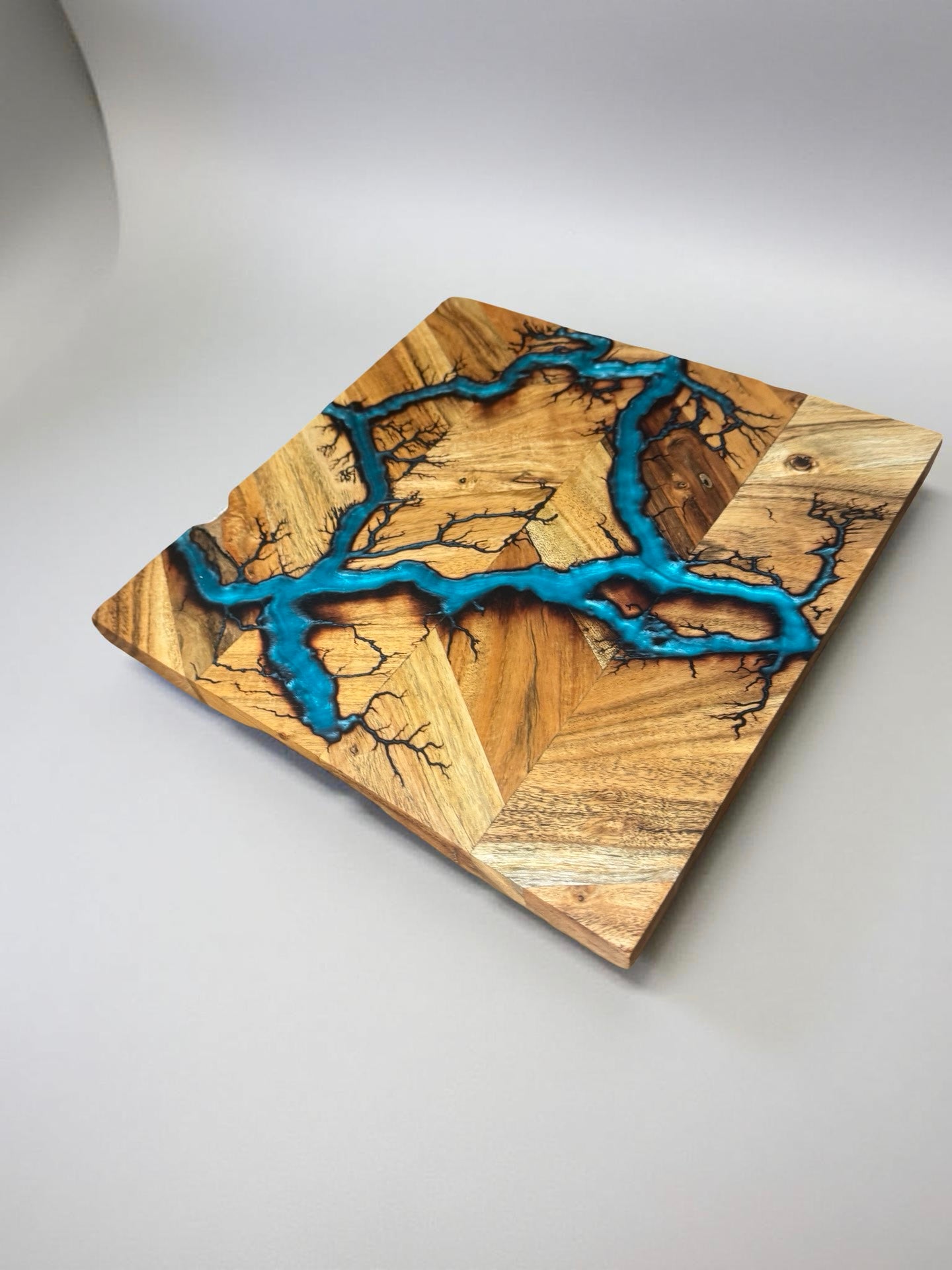 Resin Chopping Board Australia | Lagoon Blue | Fractal Flow Designs | Australia