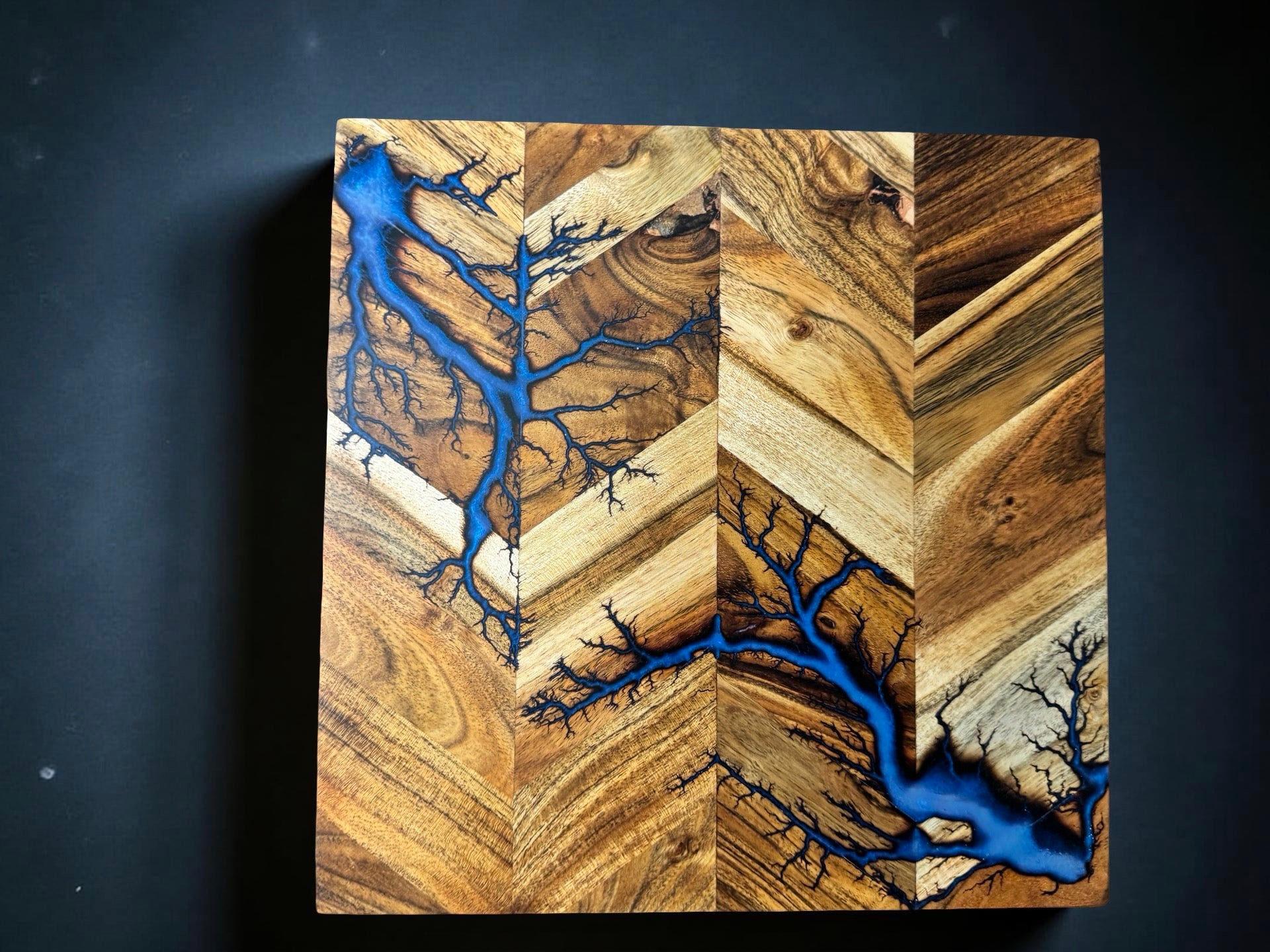 Handcrafted resin chopping board East Gippsland Australia Fractal Flow Designs