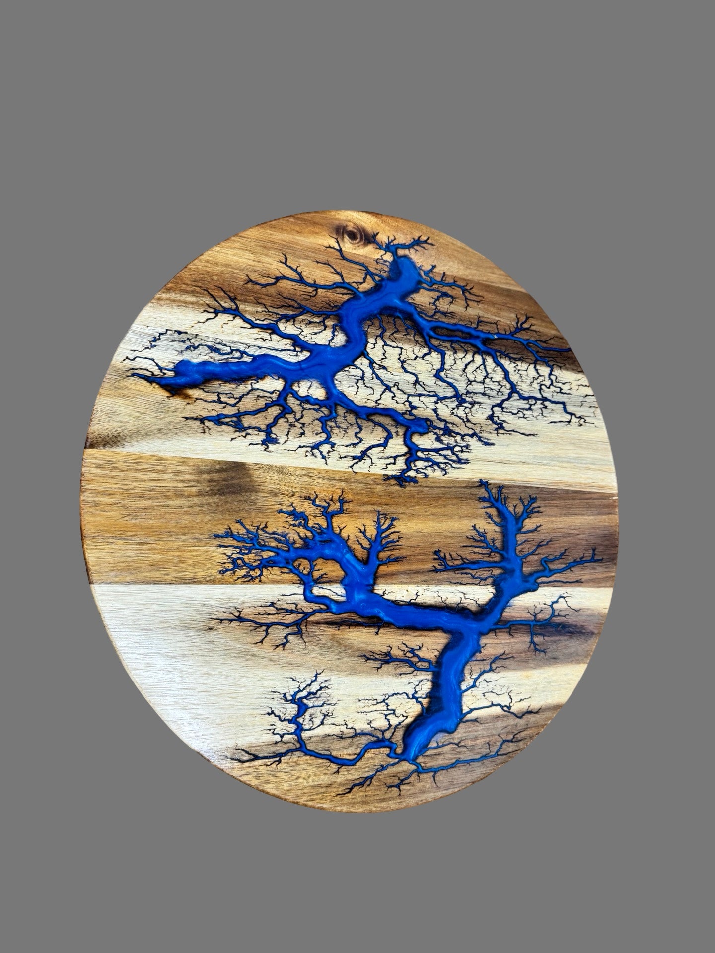 Australian made resin lazy Susan handcrafted by Fractal Flow Designs, premium timber serving board, rotating cheese and grazing platter, artisan resin art home decor piece East Gippsland