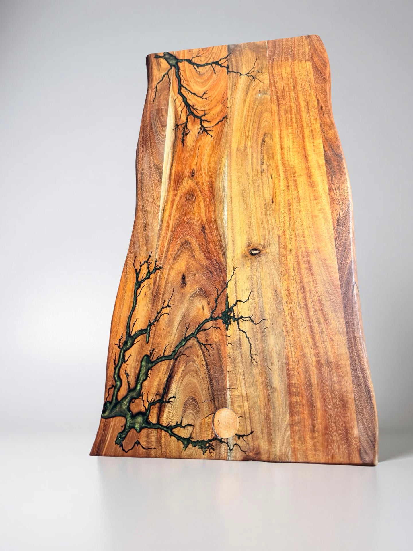 Gold chameleon resin live edge grazing board sustainable Australian timber resin boards Australia style