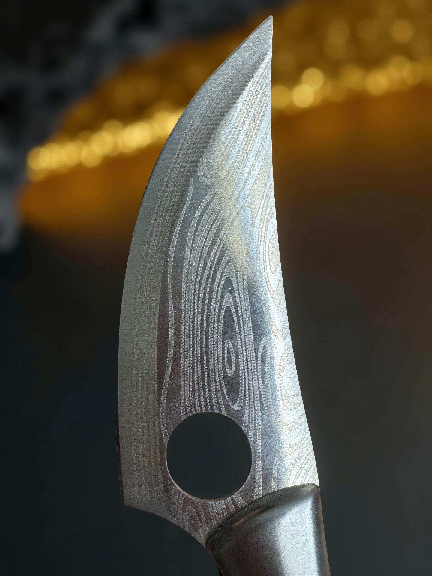 Premium cheese knife forged steel handle Fractal Flow Designs East Gippsland