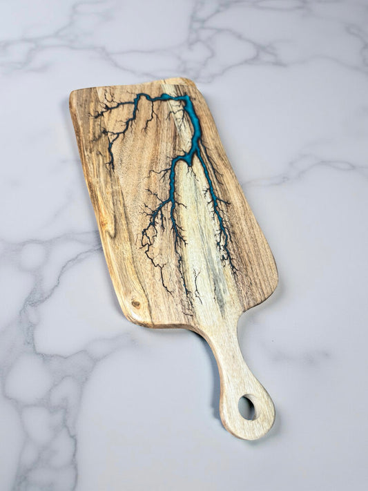 Teal rectangle resin cheese paddle artisan grazing board made in east gippsland australia