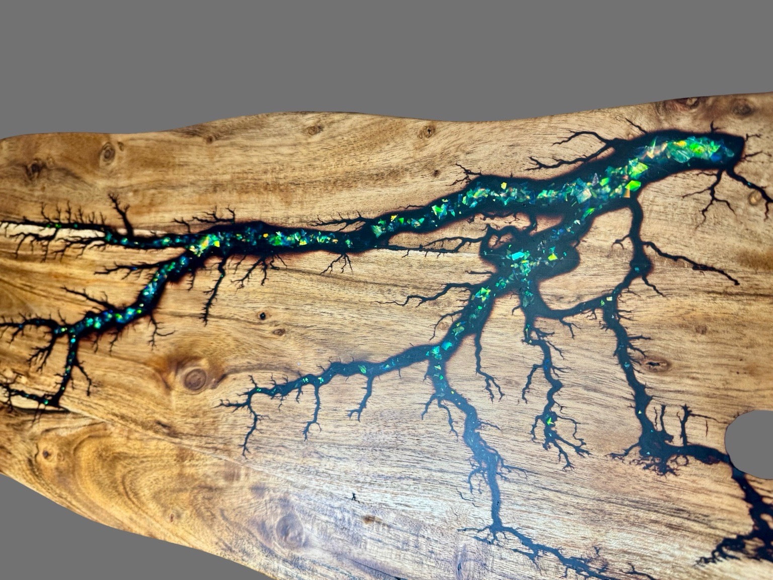 Fractal Flow Designs live edge resin board – luxury charcuterie and serving platter, handcrafted in Bairnsdale VIC.