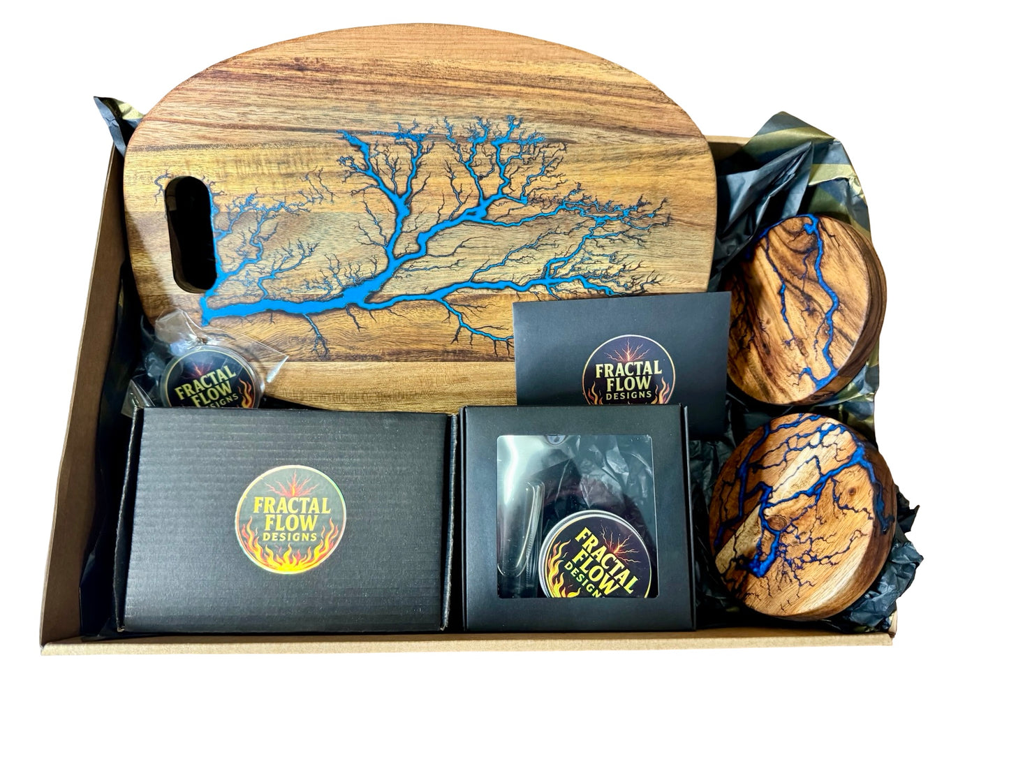 Premium resin cheese board set with three piece knife kit and coasters Australia