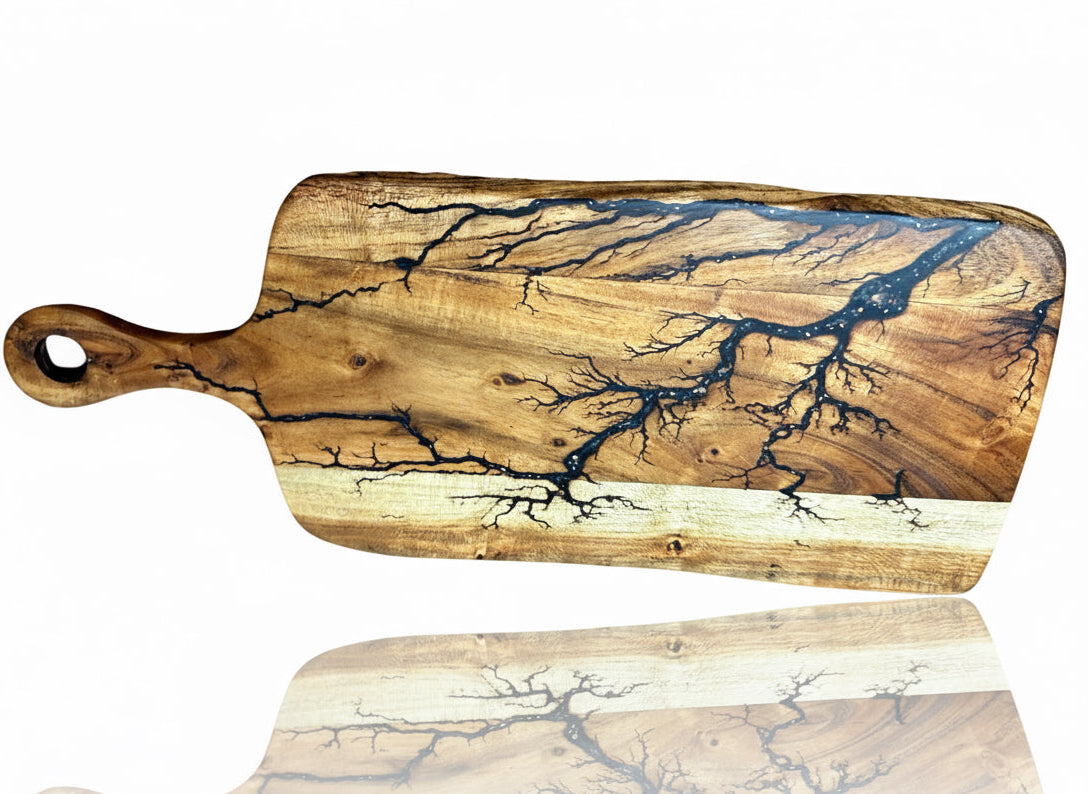 Handcrafted resin cheese board paddle – Australian-made timber serving piece