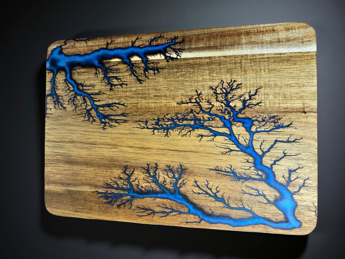 Premium Australian made timber chopping board resin art design by Fractal Flow Designs