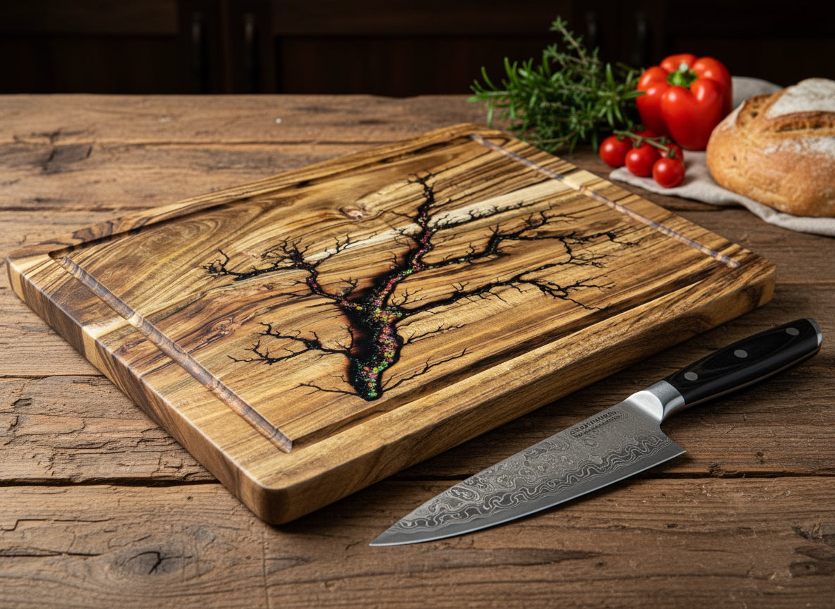 Handcrafted resin chopping board – artisan Australian timber cutting surface from Victoria - Australian Resin Chopping Board 
