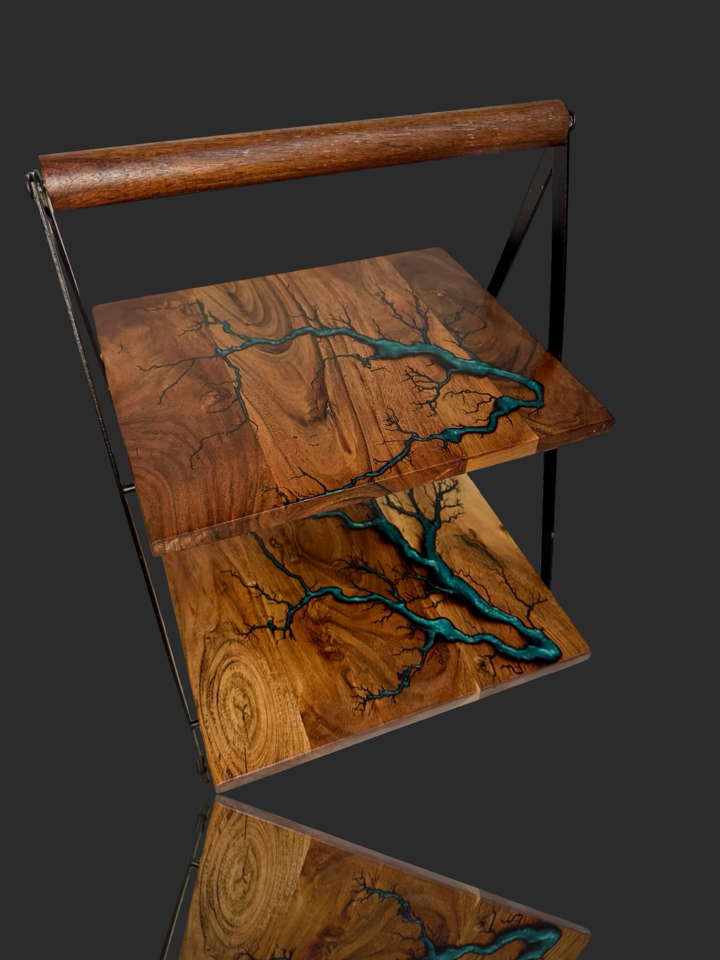 Premium dessert display stand – resin and timber cake stand by Fractal Flow Designs, gift-worthy entertaining piece handmade in Victoria, Australia