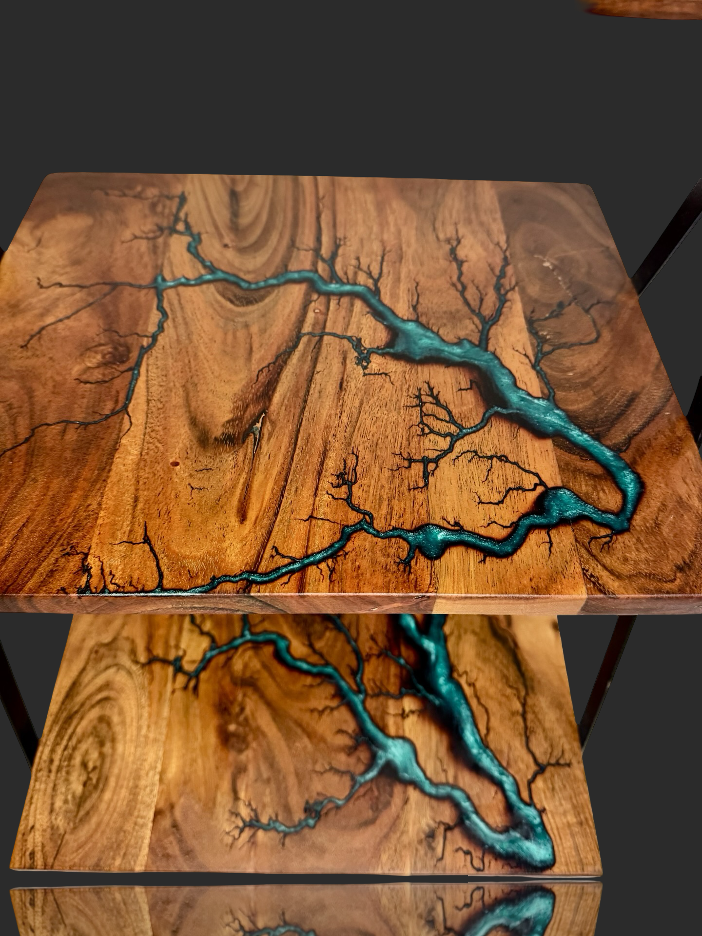 Fractal Flow Designs resin cake stand – artisan wooden dessert display stand, handmade in Bairnsdale, Victoria, ships Australia-wide, premium kitchen décor piece