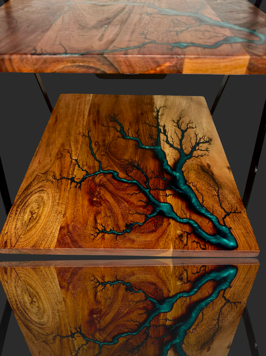Luxury Australian-made cake stand – resin artistry and timber craftsmanship by Fractal Flow Designs, perfect for birthdays, weddings, anniversaries, and special occasions