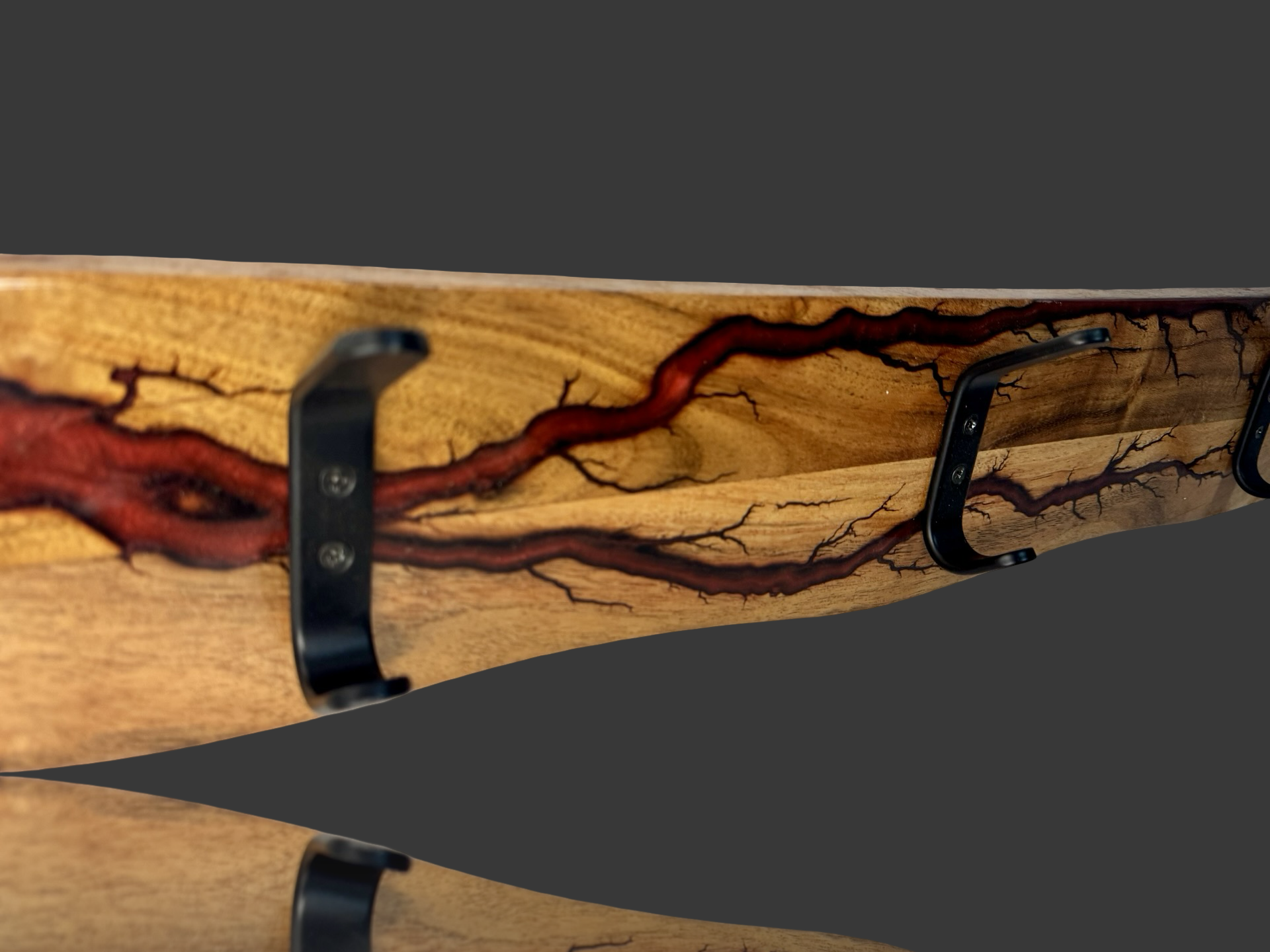 Resin timber coat rack – handcrafted wooden wall-mounted hanger ships Australia-wide