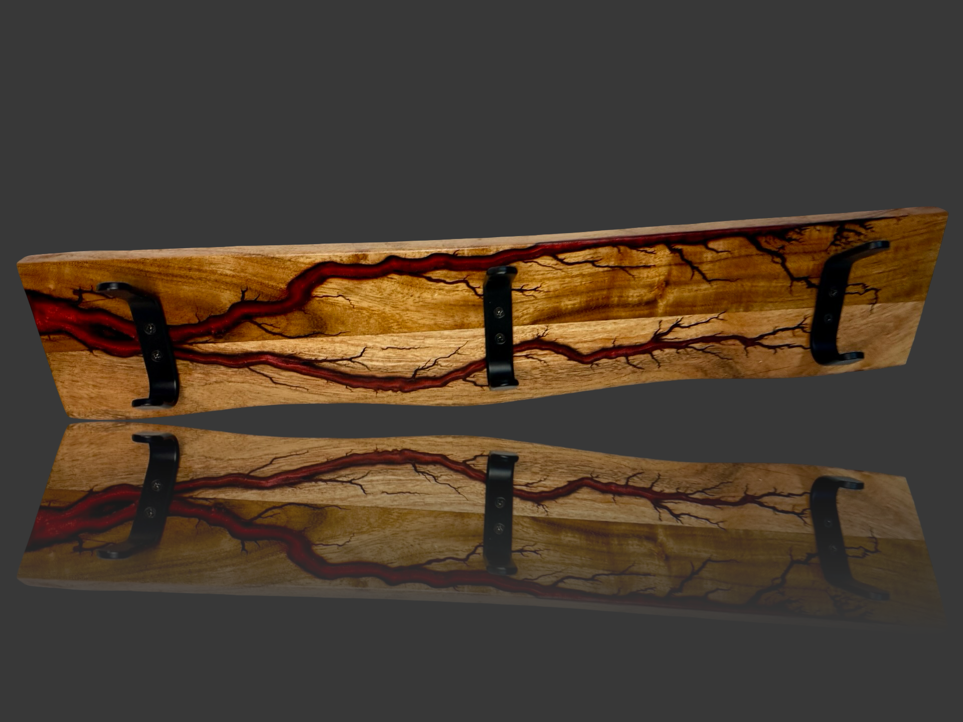 Fractal Flow Designs resin coat rack – handcrafted Australian timber wall-mounted hanger