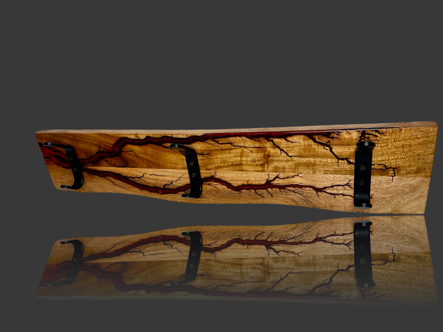 Handcrafted timber coat rack – resin art wall hanger by Fractal Flow Designs Bairnsdale Victoria
