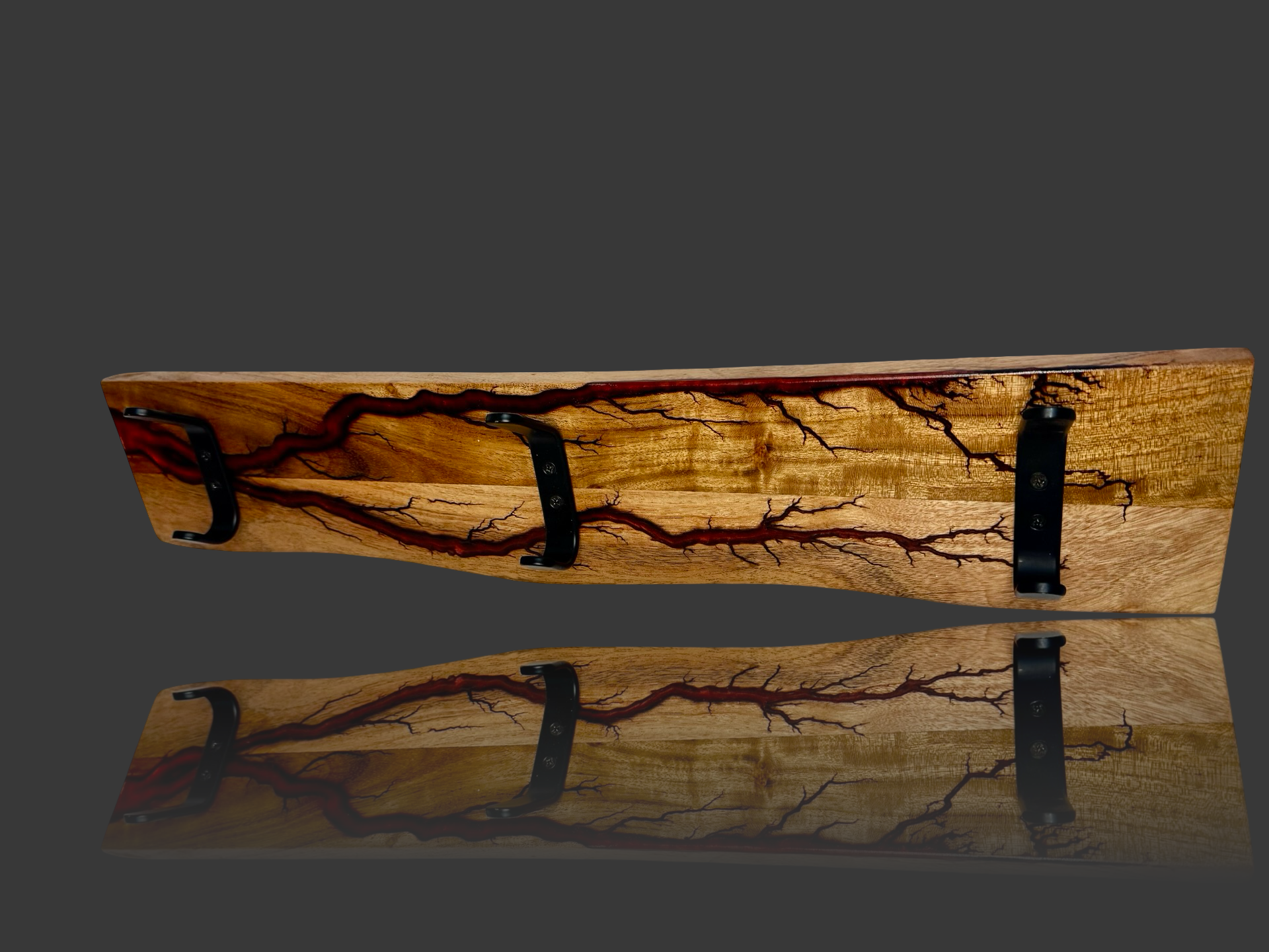 Handcrafted timber coat rack – resin art wall hanger by Fractal Flow Designs Bairnsdale Victoria
