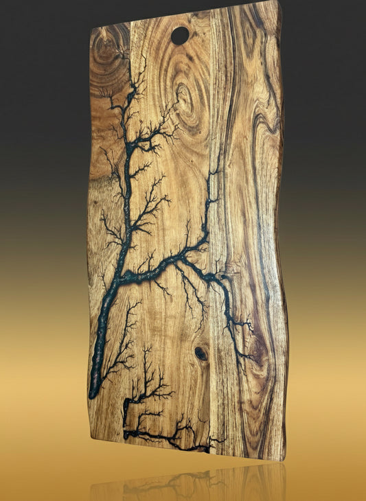 Handcrafted live edge resin charcuterie board | Unique Australian hardwood platter for cheese, meats and grazing spreads