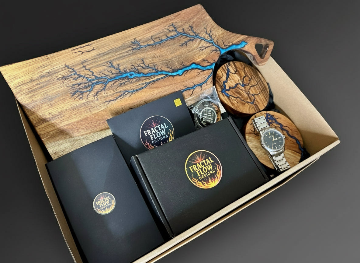 Australian made resin cheese board gift set with coasters oil wax and opener