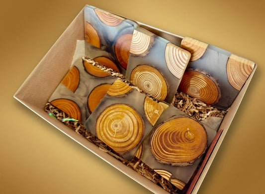 Luxury resin coasters set, artisan home décor handcrafted in East Gippsland Victoria