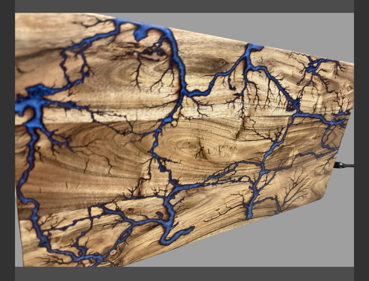 Handmade wood and resin serving board – artisan charcuterie platter and cheese serving tray by Fractal Flow Designs Australian Resin Boards