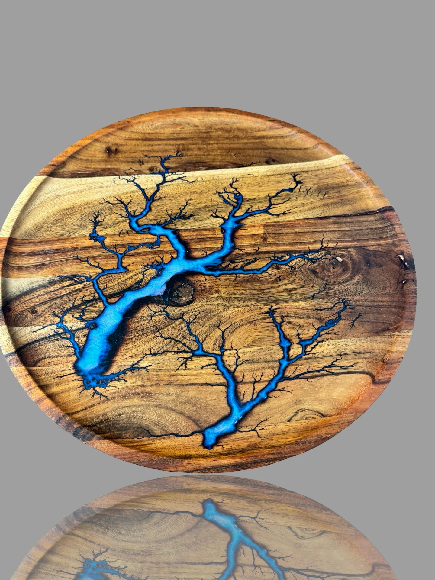 Resin and hardwood serving tray handcrafted in Australia by Fractal Flow Designs — sustainable timber and resin fusion with premium finish