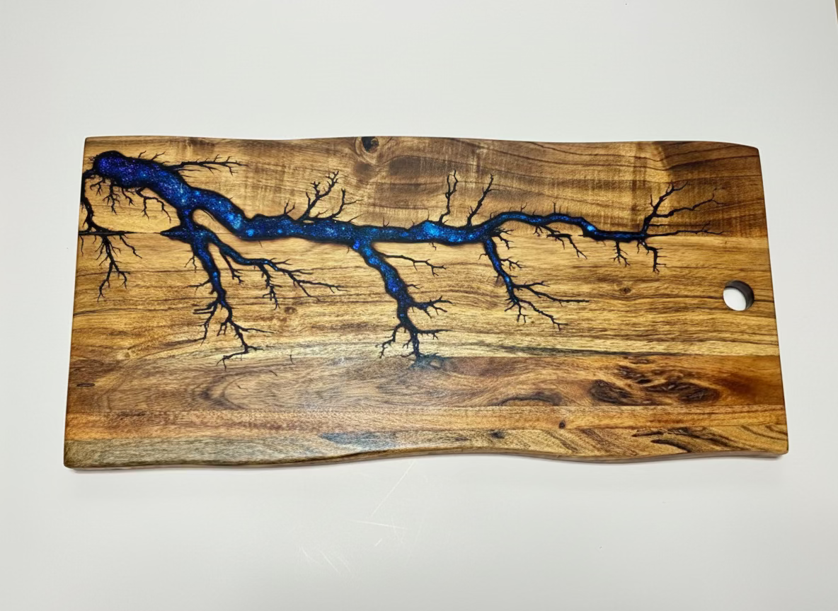 Premium live edge resin charcuterie board – handmade Australian timber platter, resin boards Victoria, perfect gift by Fractal Flow Designs.