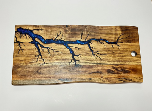 Premium live edge resin charcuterie board – handmade Australian timber platter, resin boards Victoria, perfect gift by Fractal Flow Designs.