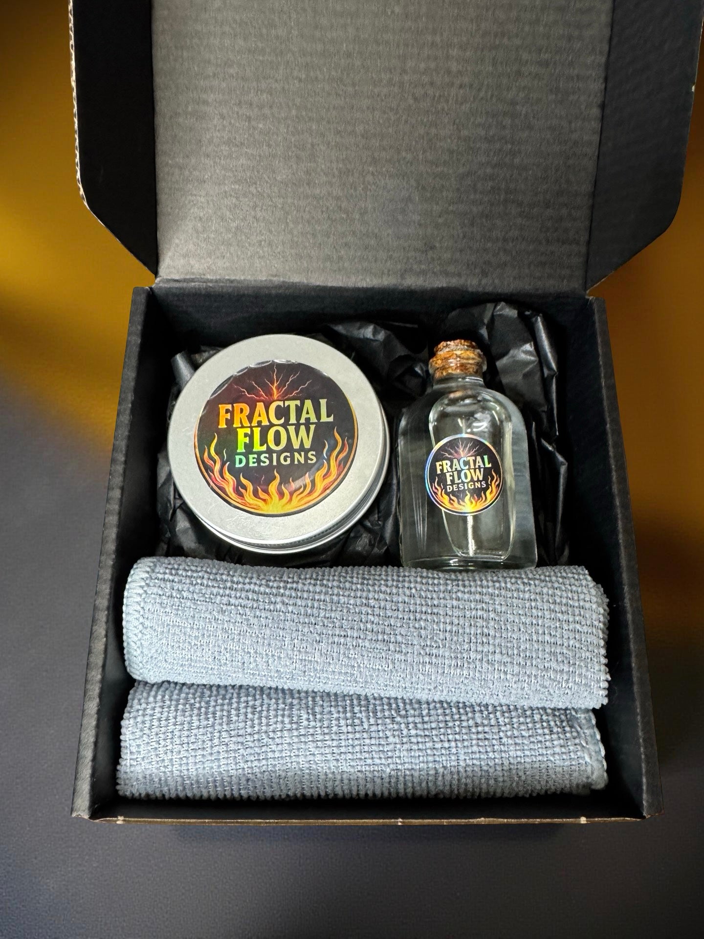 Premium board care kit wax oil and cloth Fractal Flow Designs East Gippsland