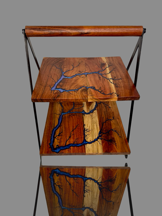 Fractal Flow Designs luxury cake stand – artisan resin and timber serving pedestal, perfect for entertaining, gifting, and showcasing desserts, Australian-made