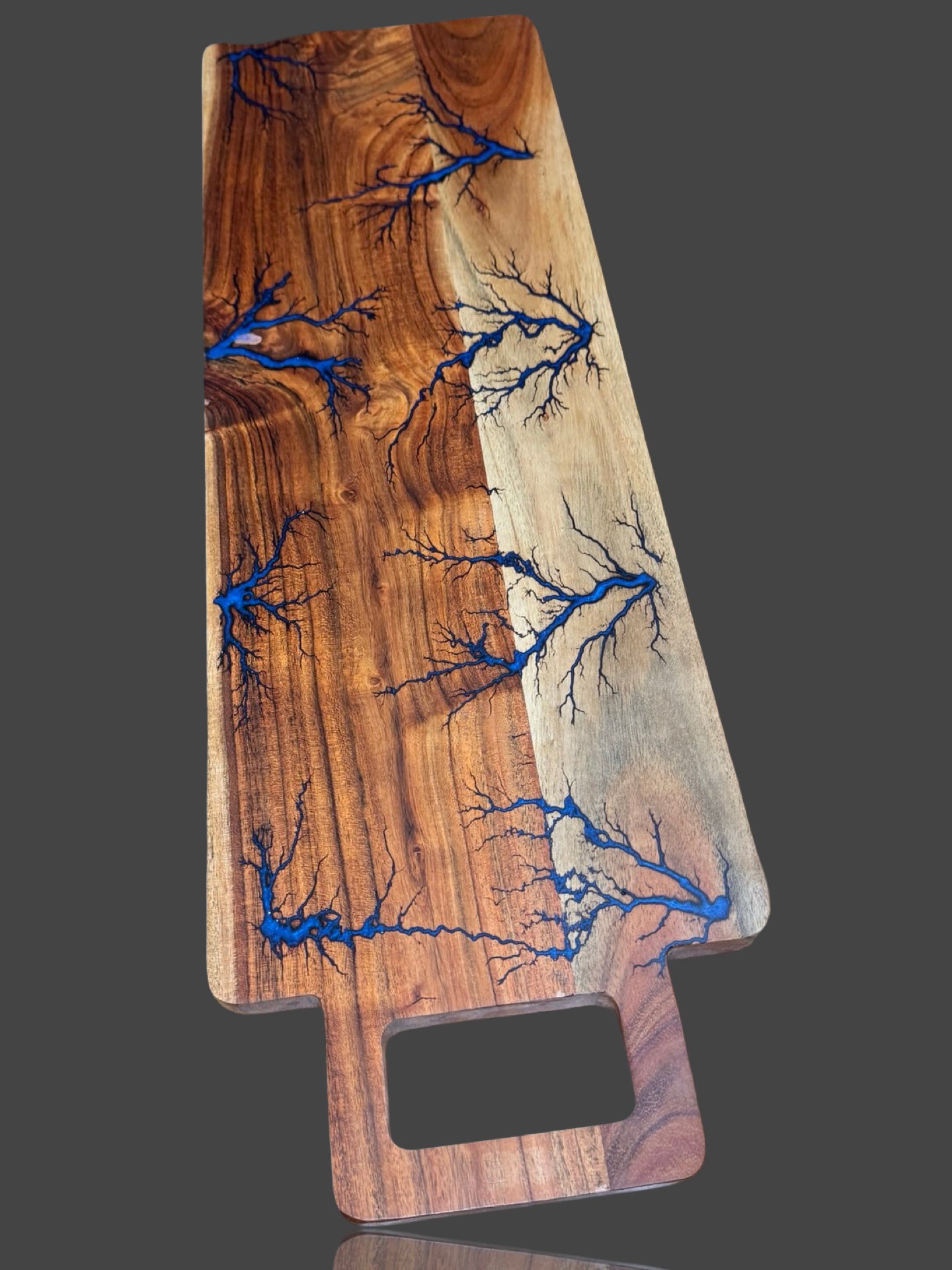 Handmade charcuterie board by Fractal Flow Designs – Australian hardwood resin platter with fractal burning. Artisan timber serving board for cheese, grazing, and entertaining. Premium gift piece made in Bairnsdale Victoria, perfect for weddings and anniversaries.