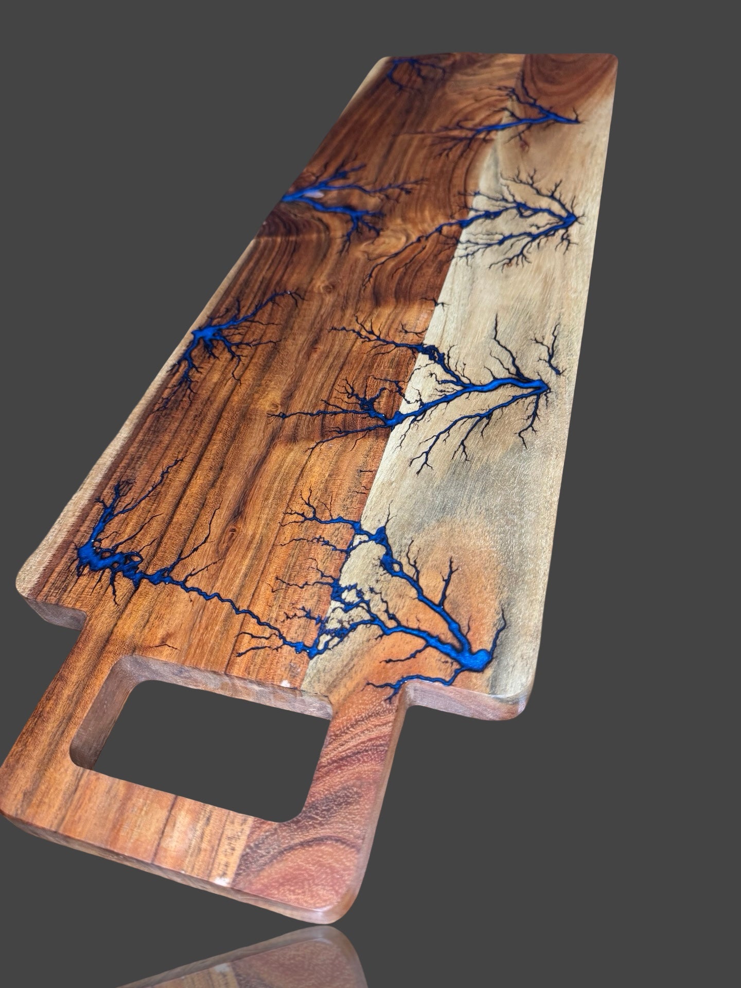 Charcuterie grazing board by Fractal Flow Designs – artisan Australian hardwood resin board with fractal burning. Premium timber platter for cheese and entertaining. Made in Bairnsdale Victoria, handcrafted gift for weddings, anniversaries, and special occasions