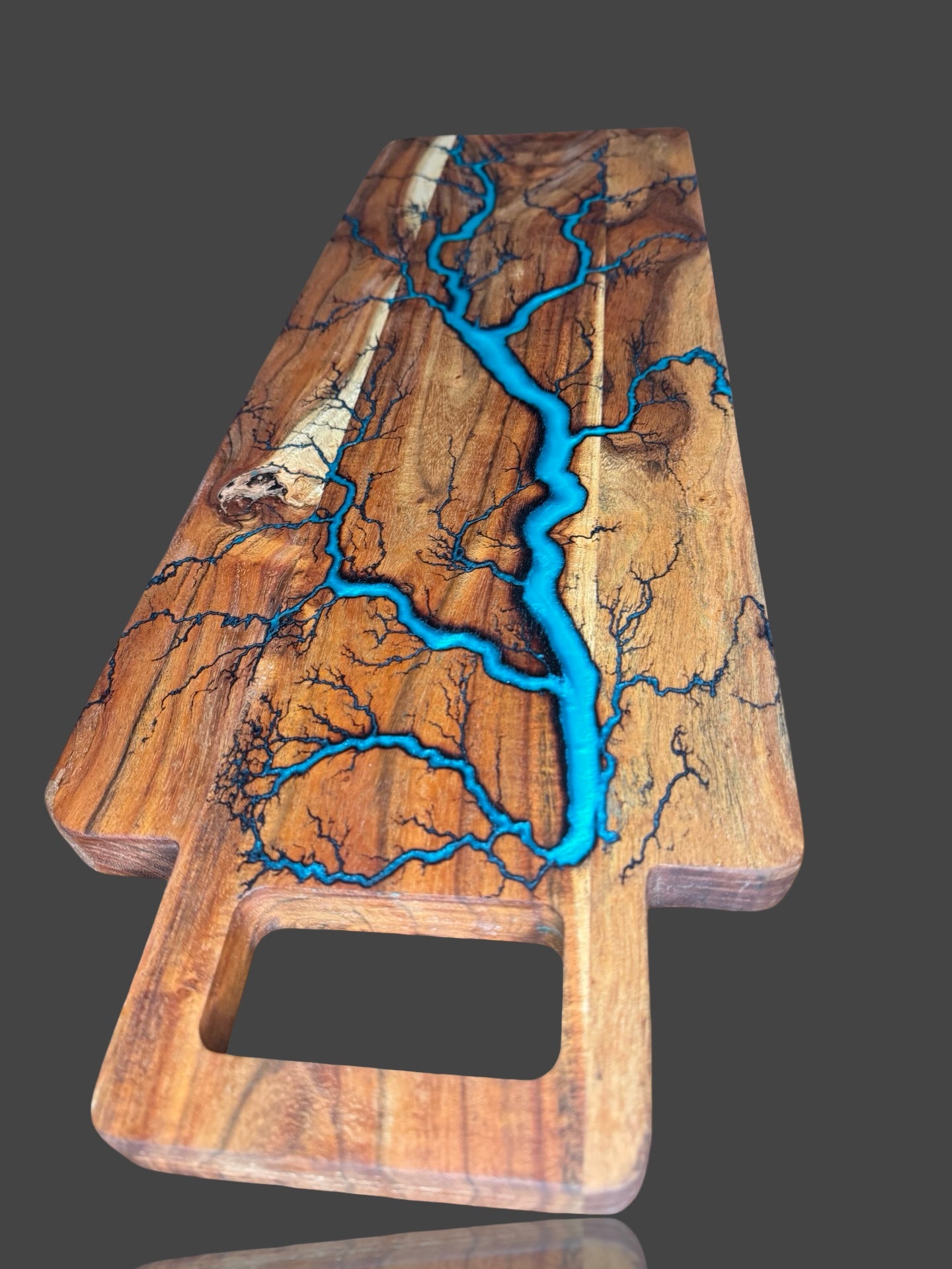 Charcuterie grazing board handcrafted by Fractal Flow Designs – Australian hardwood with resin artistry and fractal burning. Premium artisan timber board for cheese, serving, and entertaining. Made in Bairnsdale Victoria. Perfect gift for weddings and events.